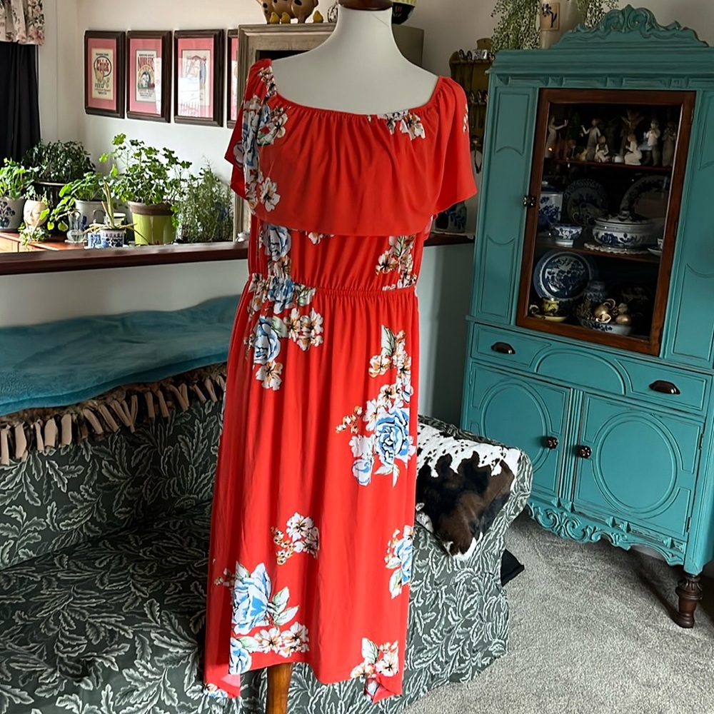 NWOT Orange Floral dress